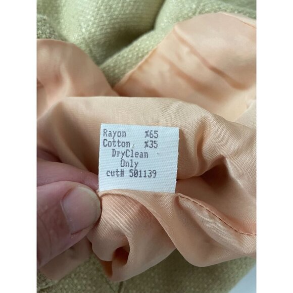 Vintage Rina Rossi Women's Tan Short-Sleeve Blazer Decorative Buttons Size 8 - Picture 7 of 7